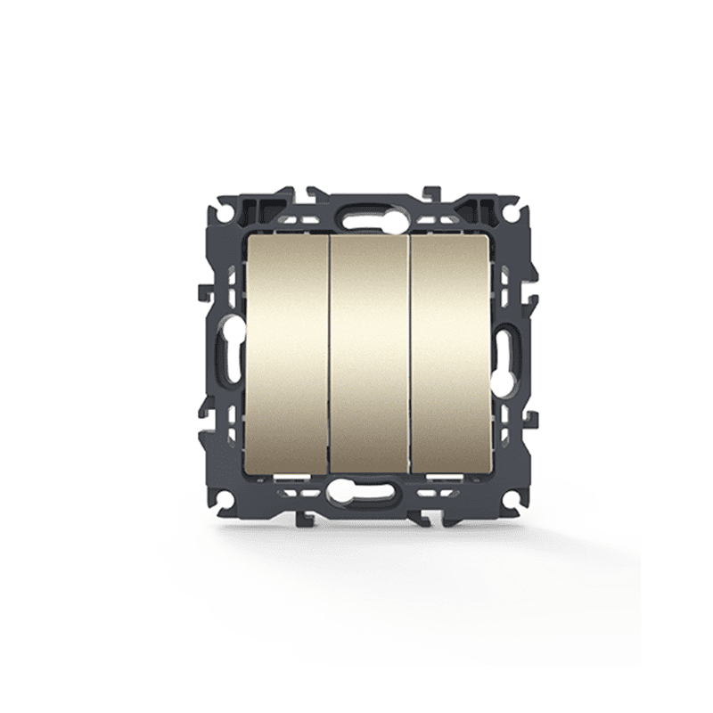 Prime Διακοπτησ Τριπλοσ Απλοσ Με Βιδα 1+1+1P 10Ax 250Vac Ip20 Mat Σαμπανιζε