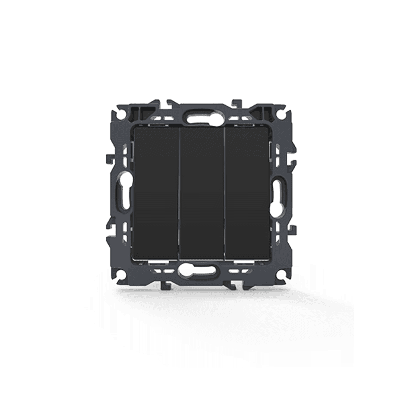 Prime Διακοπτησ Τριπλοσ Απλοσ Με Βιδα 1+1+1P 10Ax 250Vac Ip20 Mat Ανθρακι