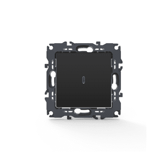 Prime Διακ. Αλερετουρ & Led Λυχνια Προσανατολισμου (Ον-Οff) Με Κλιπ 1P 10Ax 250Vac Ip20 Mat Ανθρακι