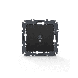 Prime Μπουτον Κλιμακοστασιου & Led Λυχνια Με Κλιπ 1P 10A 250Vac Ip20 Mat Ανθρακι