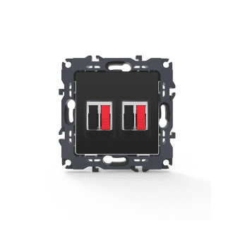 Prime Πριζα Ηχειων Διπλη Με Κλιπ 36-230Vac Ip20 Mat Ανθρακι