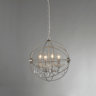 Κρεμαστο Φ/Σ 4Χε14 Μεταλλικο Νικελ Ματ+Κρυσταλλα Φ40Χη150Cm Catania