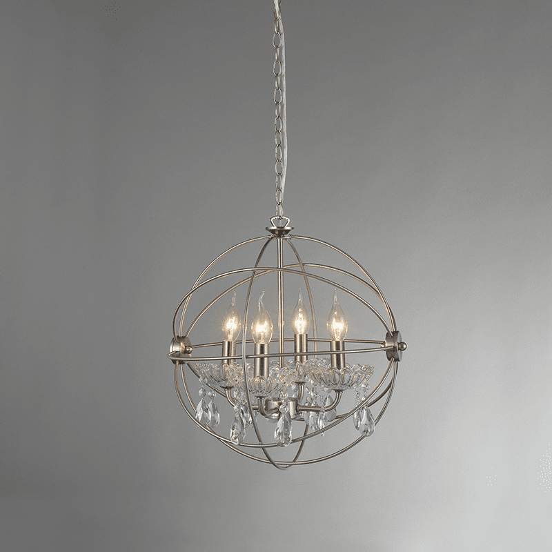 Κρεμαστο Φ/Σ 4Χε14 Μεταλλικο Νικελ Ματ+Κρυσταλλα Φ40Χη150Cm Catania