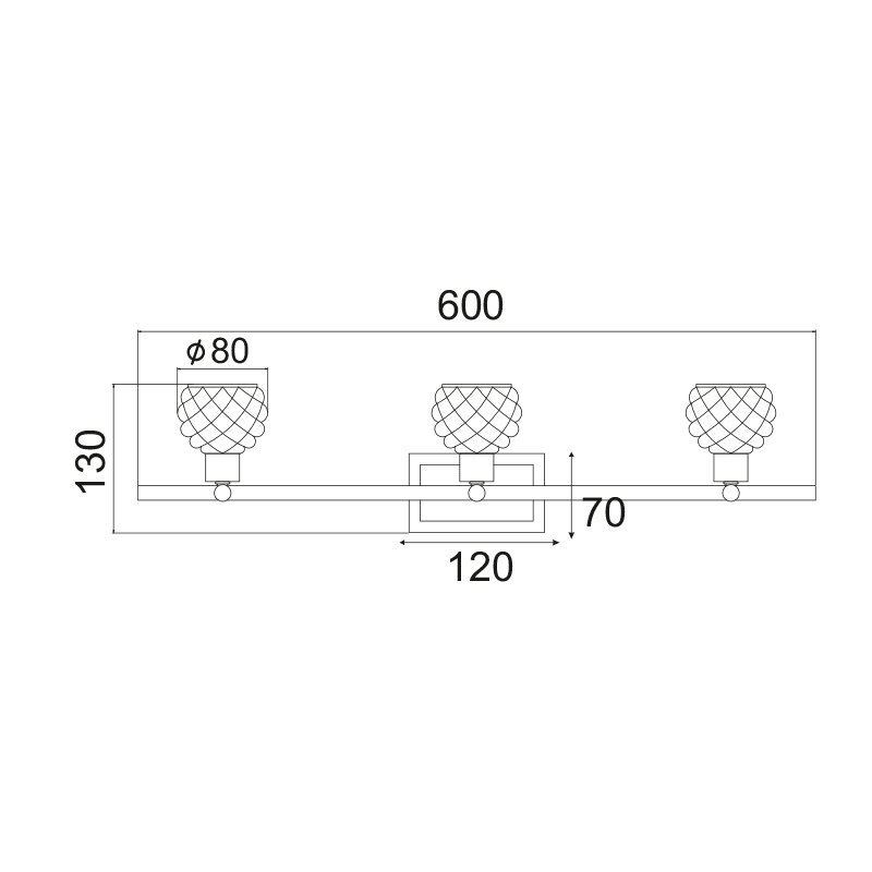 Απλικα/Οροφησ Διαφανο Γυαλι Χρωμιο 3Χg9 Ostrava - Image 2
