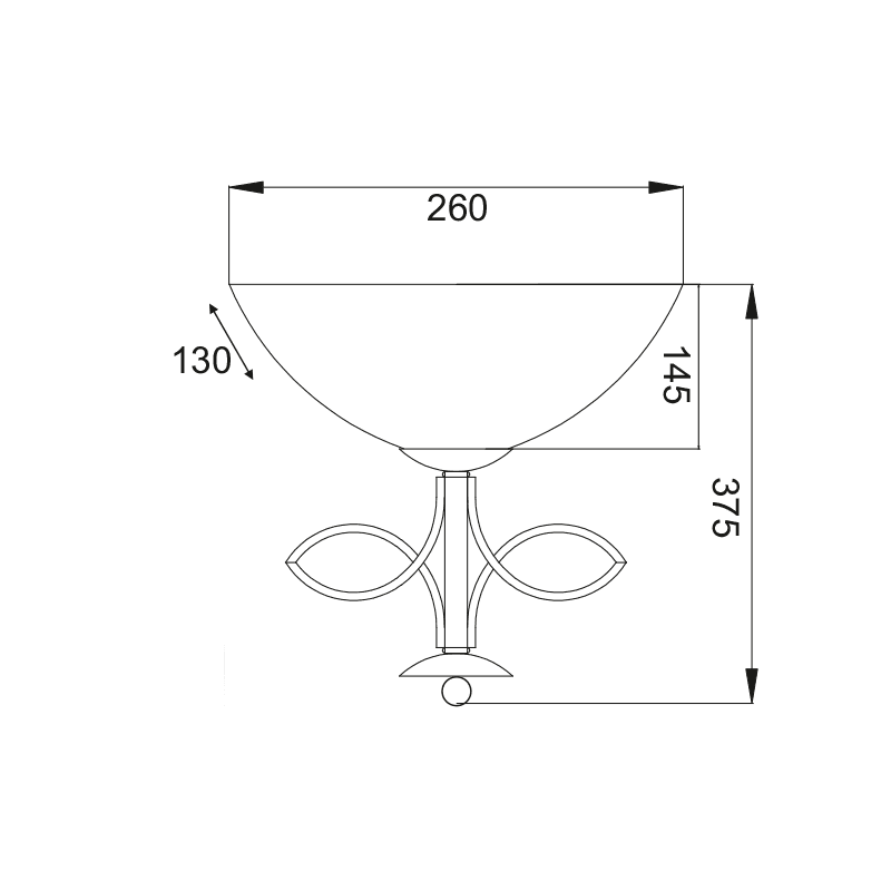Απλικα Μελι Γυαλι - Μεταλλο Καφε Χρυσο 1Χε27 Electra - Image 2