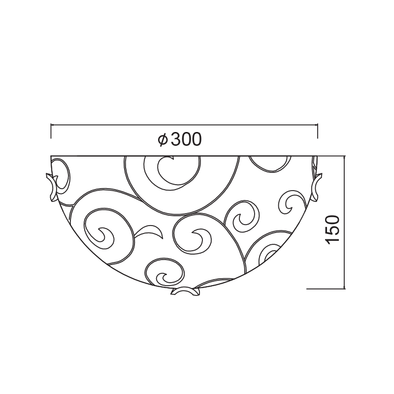 Απλικα 1Χε27 Αμμοβολη Διαφανη Σχεδια Φ30Cm Chaplin - Image 2