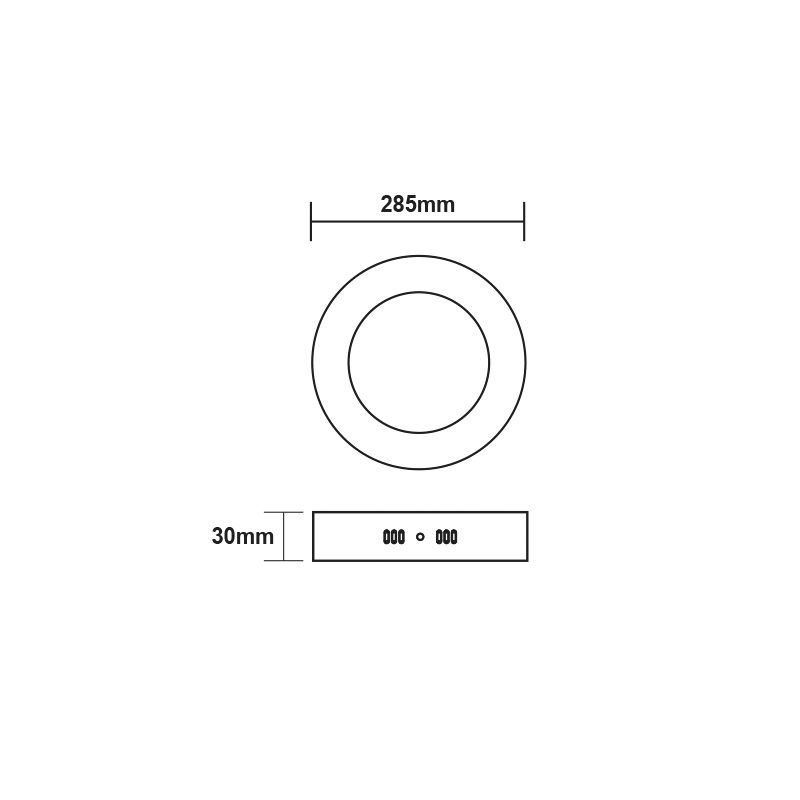 Led Slim Panel White Round Ceil.24W 3000K 2200Lm Φ285 230V Ac Ra80 - Image 2