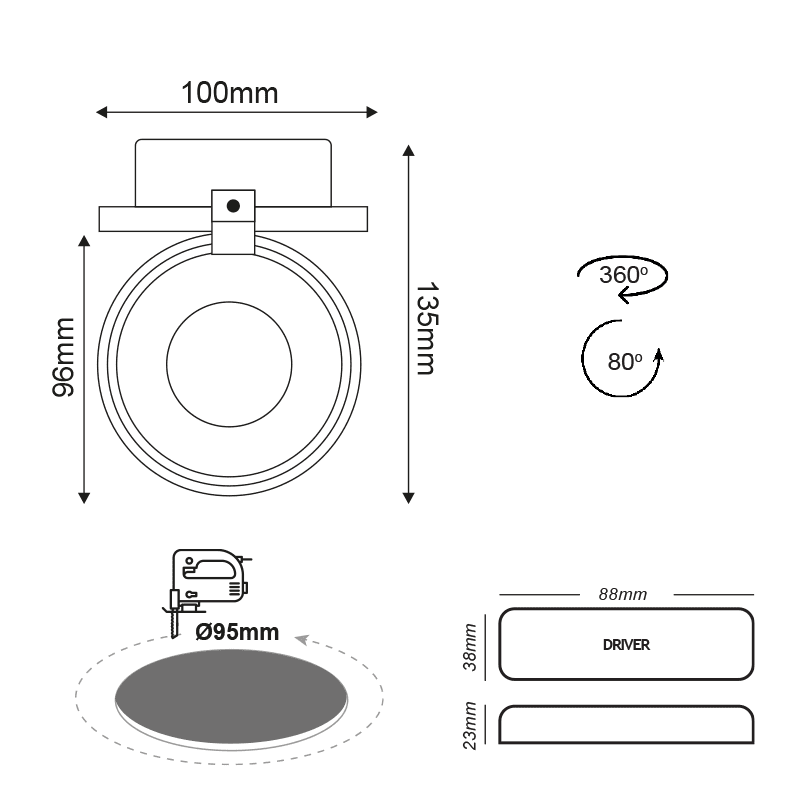 Σποτ Χων. Λευκοματ 10W Cobepistarled 6.400K 800Lm 0-359 0- - Image 3