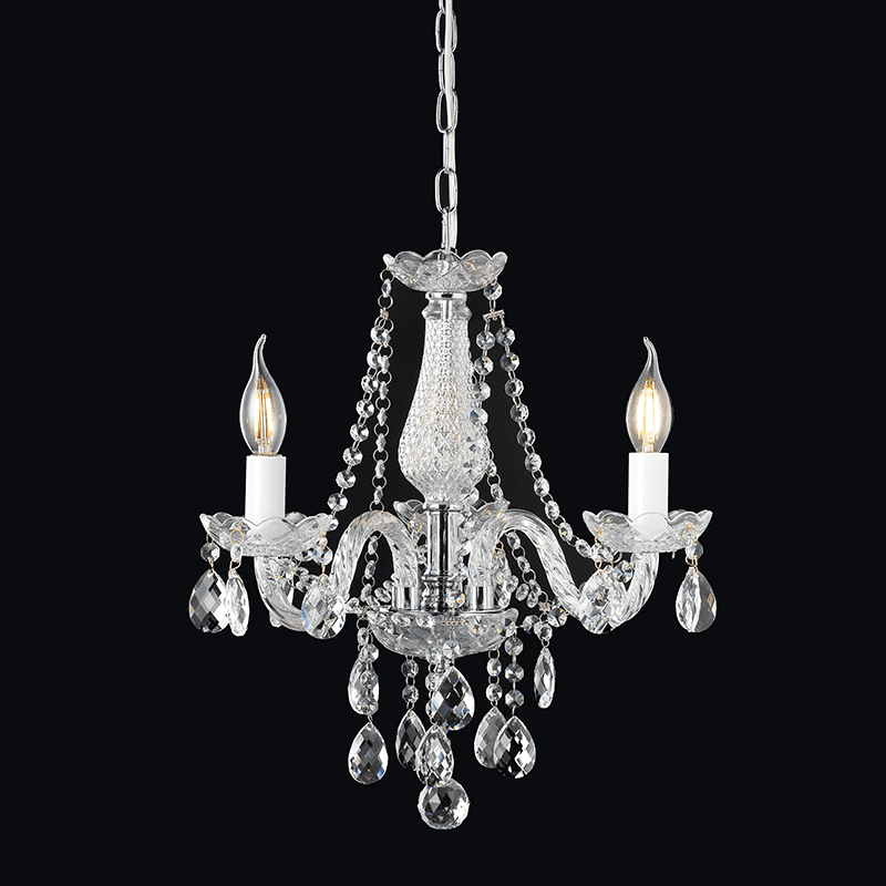 Netto Κρεμασ Φ/Σ 3Χε14 Διαφανο Κρυσταλλο+Χρωμιο Μεταλλο Φ48Χη160Cm Gladiolo