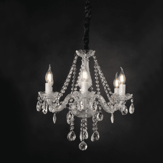 Netto Κρεμαστο Φ/Σ 6Χε14 Διαφανο Κρυσταλ+Χρωμιο Μεταλλο Φ51Χh162Cm Gladiolo