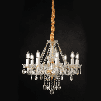 Netto Κρεμαστο Φ/Σ 8Χε14 Διαφανο Κρυσταλλο+Χρυσο Μεταλλ Φ57Χη162Cm Gladiolo