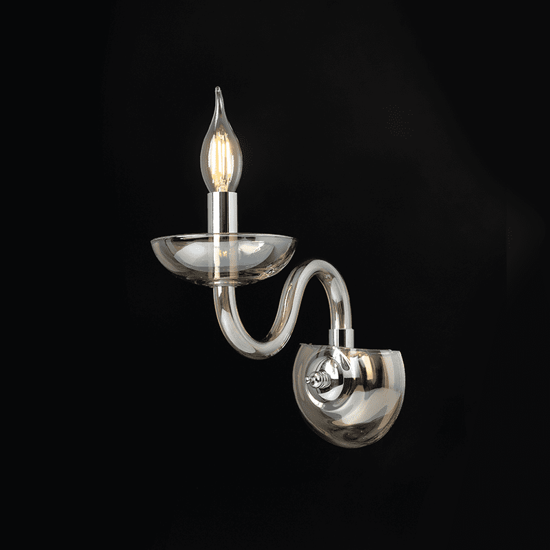 Netto Επιτοιχο Φ/Σ 1Χε14 Cognac Κρυσταλλο+Χρωμιο Μεταλλο 22X30Cm Lunaria