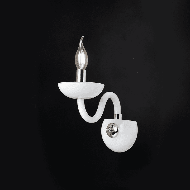 Netto Επιτοιχο Φ/Σ 1Χε14 Λευκο Κρυσταλλο+Χρωμιο Μεταλλο 22X30Cm Lunaria