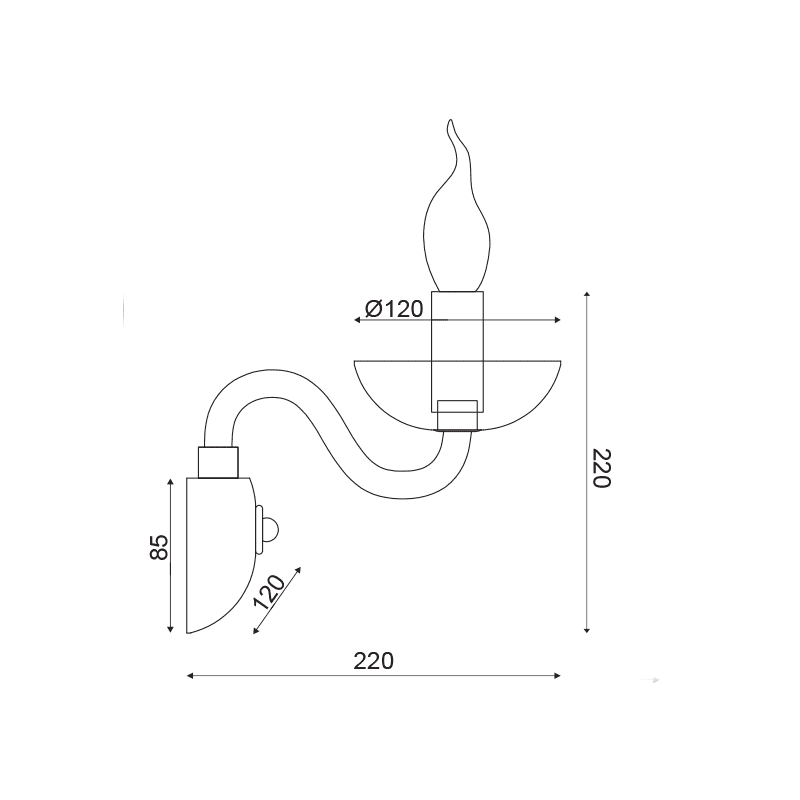 Netto Επιτοιχο Φ/Σ 1Χε14 Λευκο Κρυσταλλο+Χρωμιο Μεταλλο 22X30Cm Lunaria - Image 2