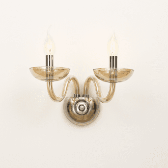 Netto Επιτοιχο Φ/Σ 2Χε14 Cognac Κρυσταλλο+Χρωμιο Μεταλλο 40X30Cm Lunaria