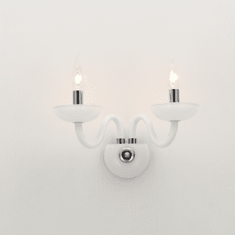 Netto Επιτοιχο Φ/Σ 2Χε14 Λευκο Κρυσταλλο+Χρωμιο Μεταλλο 40X30Cm Lunaria