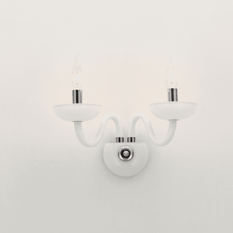 Netto Επιτοιχο Φ/Σ 2Χε14 Λευκο Κρυσταλλο+Χρωμιο Μεταλλο 40X30Cm Lunaria