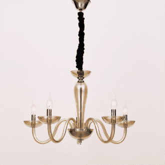 Netto Κρεμαστ Φ/Σ 5Χε14 Cognac Κρυσταλλο+Χρωμιο Μεταλλο Φ69Χη168Cm Lunaria