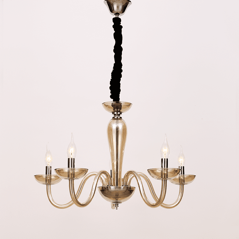 Netto Κρεμαστ Φ/Σ 5Χε14 Cognac Κρυσταλλο+Χρωμιο Μεταλλο Φ69Χη168Cm Lunaria