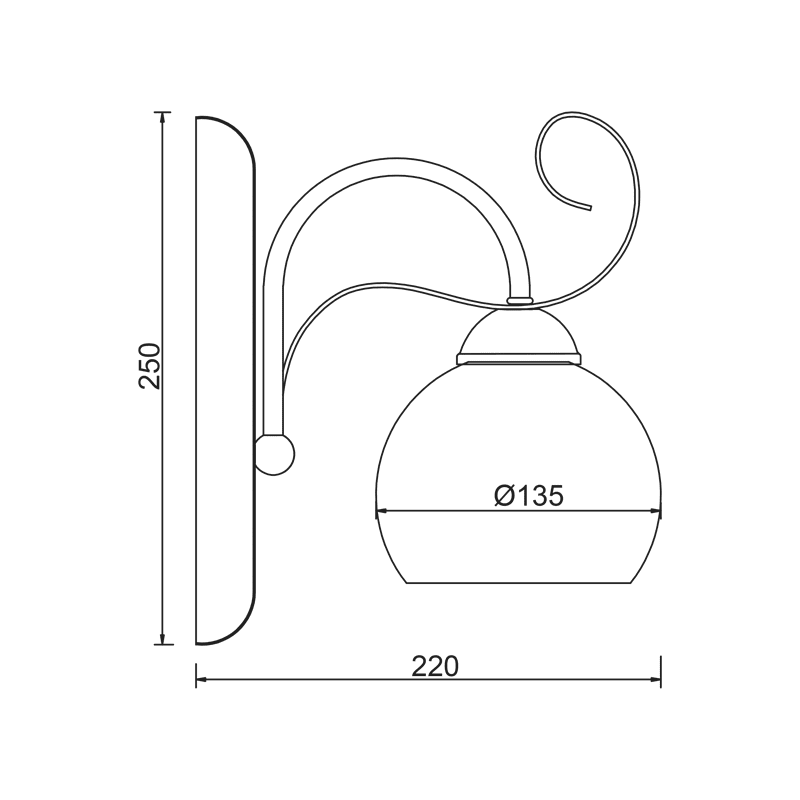 Επιτοιχ 1Χε27 Μεταλ Πατιν Λευκ Χρυσ+Οπαλ Γυαλ 13,5Χ25,2Χ22Cm Foyer - Image 2