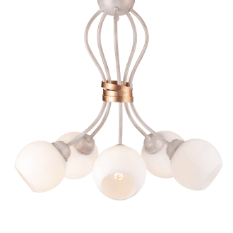 Οροφησ 5Χε27 Μεταλ Πατινα Λευκο Χρυσο+Οπαλ Γυαλι Φ48,5Χη53Cm Foyer