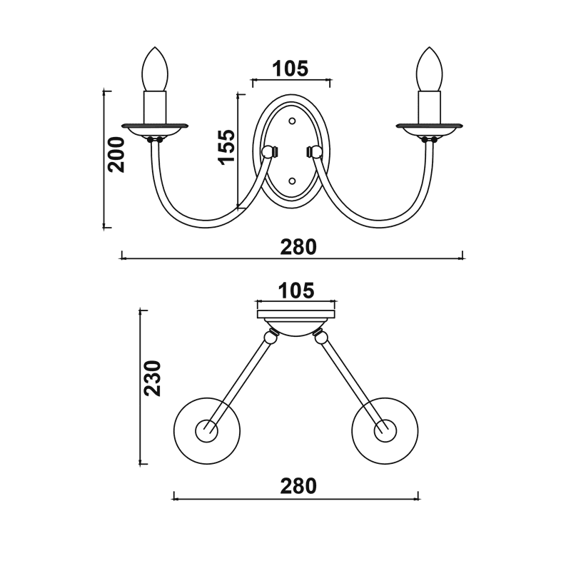 Επιτοιχιο Φ/Σ 2Χε14 Μεταλλικο Πατινα Πρασινο 35X20X20Cm Accra - Image 2