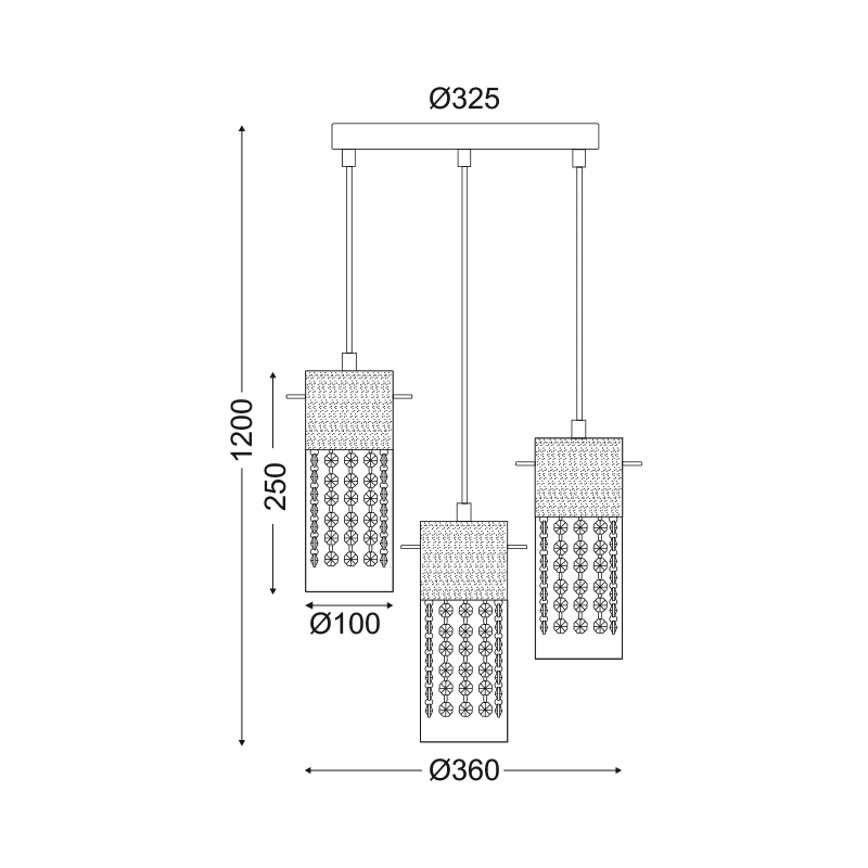 Κρεμαστο Ροζετα Γυαλι Διαφανεσ Κρυσταλλο 3Χε14 Mia - Image 2
