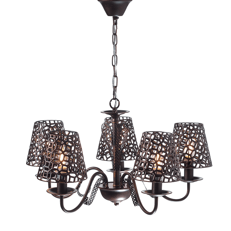 Netto Κρεμ Φ/Σ 5Χε14 Μεταλλικο Μαυρο-Χαλκινο Φ55Χη85Cm Edam