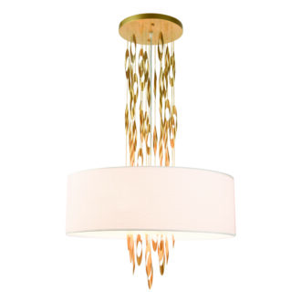 Netto Κρεμαστο Φ/Σ 5Χε14 Cascada Χρυσο Μετ/Κο + Λευκο Υφασμα D60Xh100Cm