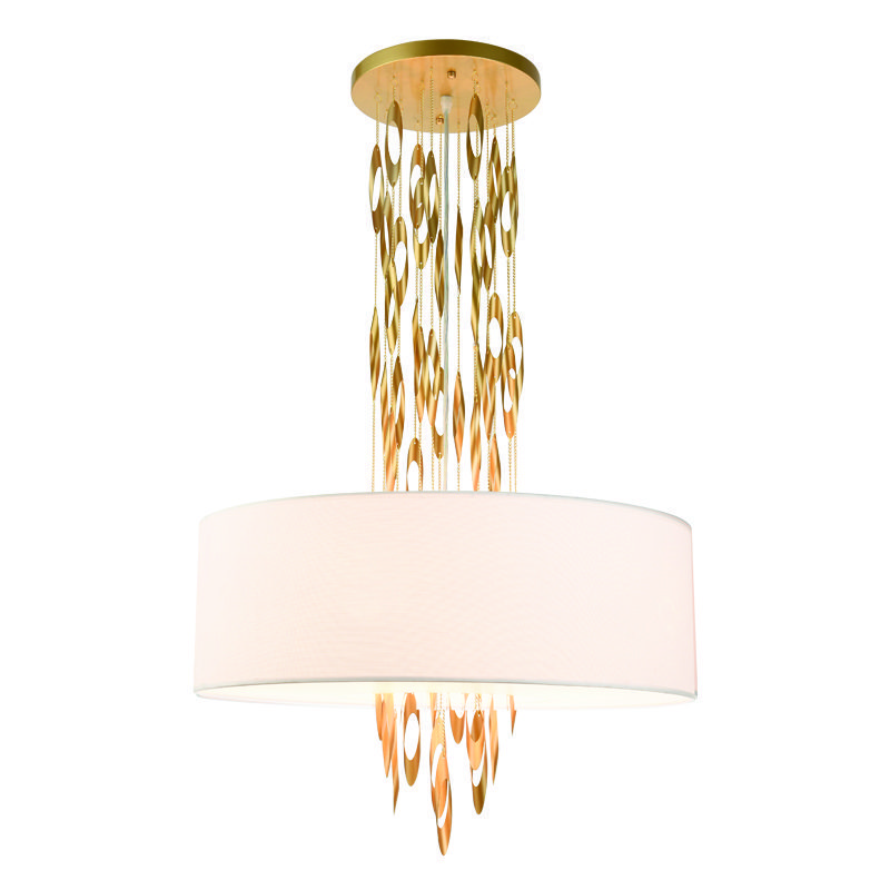 Netto Κρεμαστο Φ/Σ 5Χε14 Cascada Χρυσο Μετ/Κο + Λευκο Υφασμα D60Xh100Cm