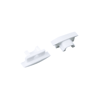 Set Of White Plastic End Caps For P108, 1Pc With Hole & 1Pc Without Hole