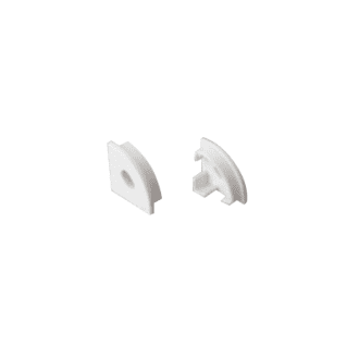 Set Of White Plastic End Caps For P161, 1Pc With Hole & 1 Pc Without Hole