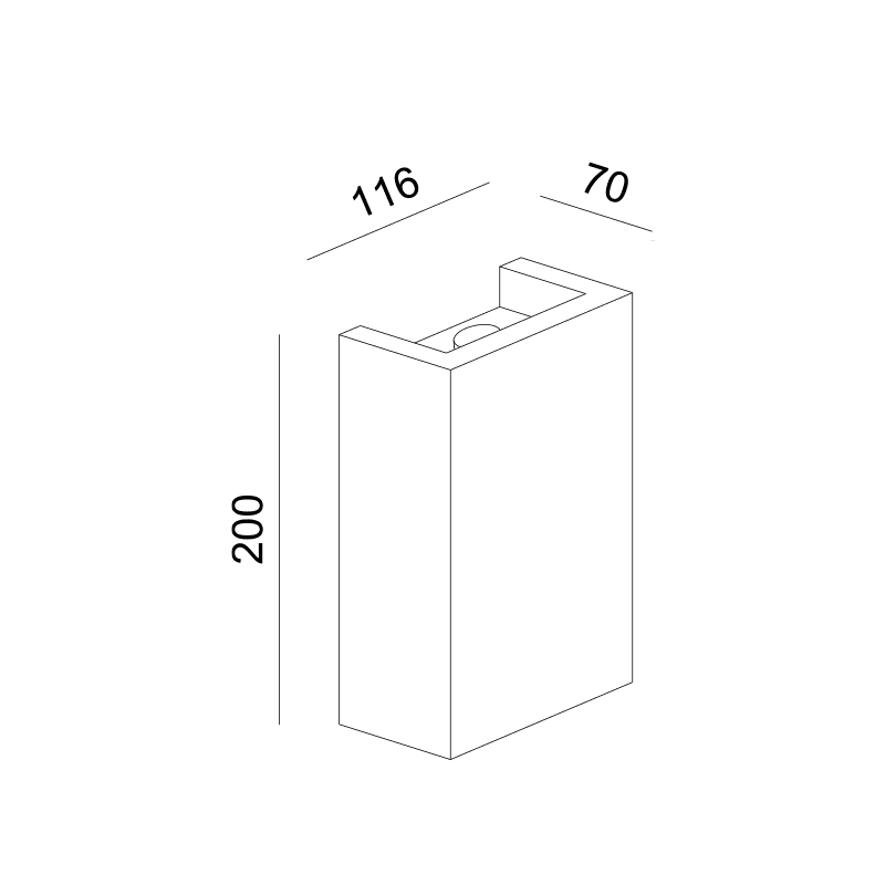 Γυψινο Επιτοιχο Φ/Σ 1Xg9 Block 11,6X7X20Cm - Image 2