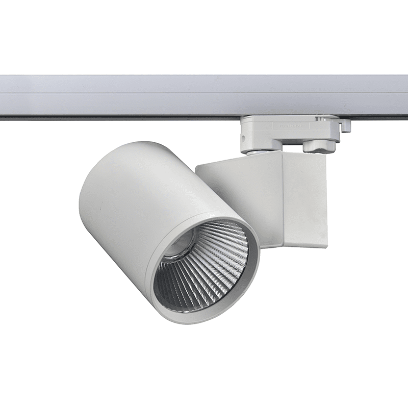 White Led Track Luminaire 40W 3000K 3-Phase 38° 4000Lm 230V Ac Ra80