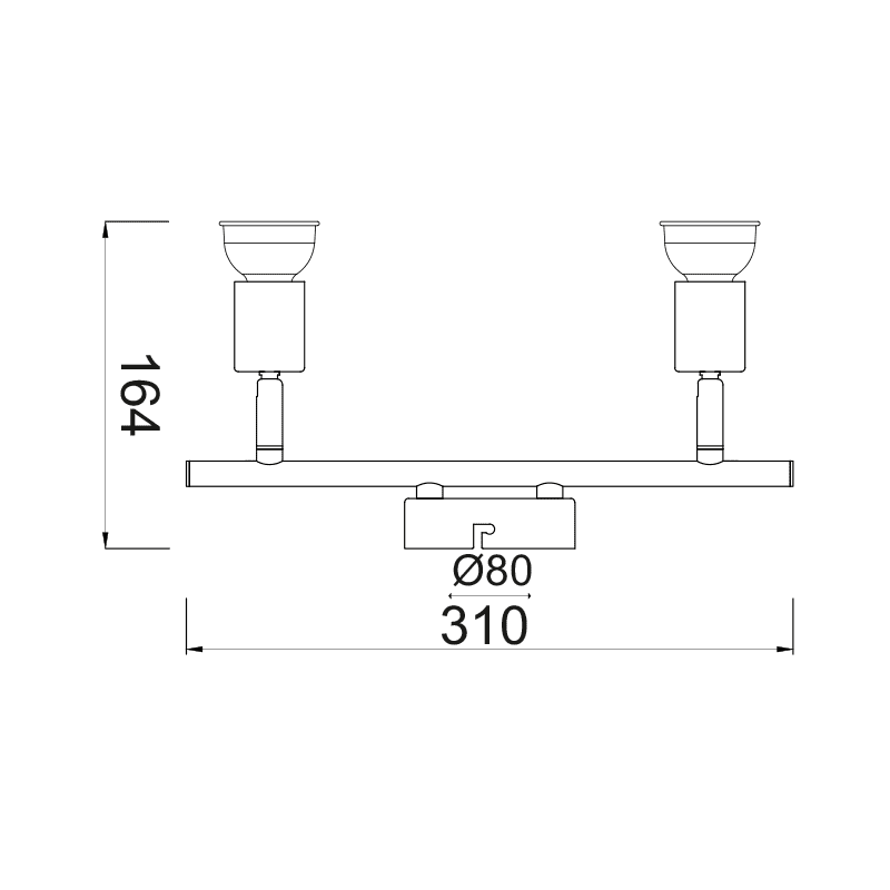 Σποτ Ii Μαυρο Ματ 2 Χ Gu10 Trinity - Image 2
