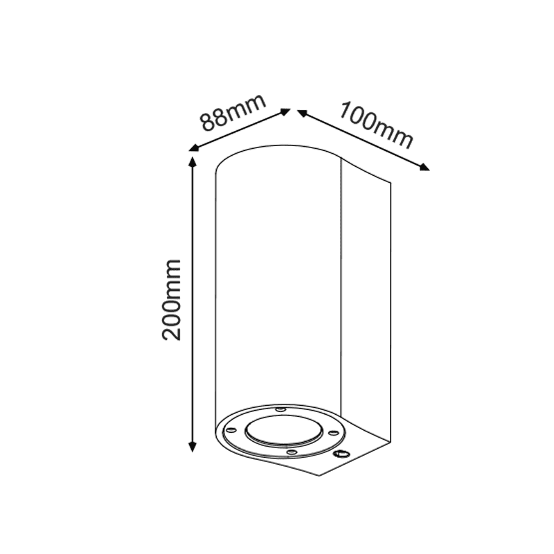 Στρογγυλο Επιτοιχο Φωτιστικο Up-Down Ip65 2Xgu10 Κοκκινο Τσιμεντο - Image 2