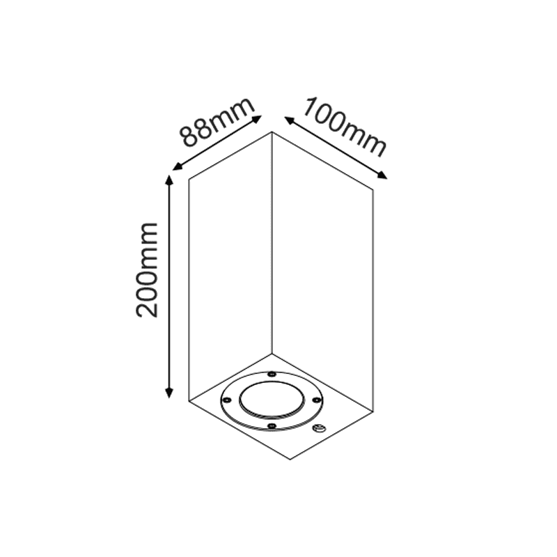 Τετραγωνο Επιτοιχο Φωτιστικο Up-Down Ip65 2Xgu10 Λευκο Τσιμεντο - Image 2