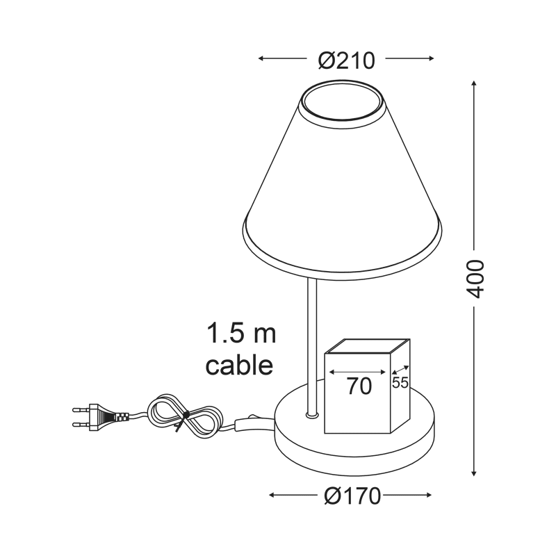 Πορτατιφ 1Χε27 Μολυβοθηκη Διαστημα Φ21Χη40Cm Paignio - Image 2