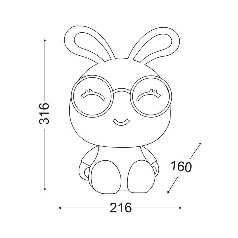 Πορτατιφ 1Χε14 Παιδικο Κουνελακι Ροζ 22Χ16Χη32Cm Friends - Image 3