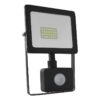 Black Sensor Led Smd Flood Luminaire Ip66 20W 3000K 1600Lm 230V Ra80