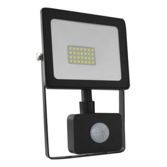 Black Sensor Led Smd Flood Luminaire Ip66 20W 3000K 1600Lm 230V Ra80