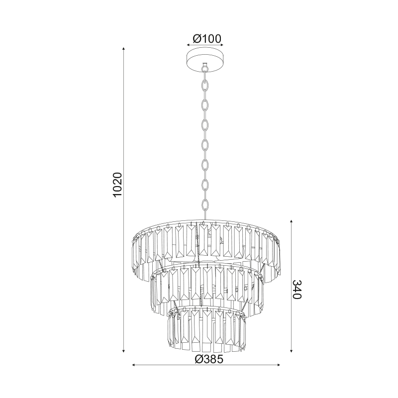 Κρεμαστο Φ/Σ 4Χε14 Ακρυλικο+Μαυρο Μεταλλο Φ38,5Χη102Cm Oregon - Image 3