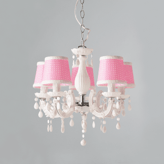 Κρεμαστο Ακρυλικο Λευκο 5Χε14 Αμπαζουρ Ροζ Φ46Cm Macaron