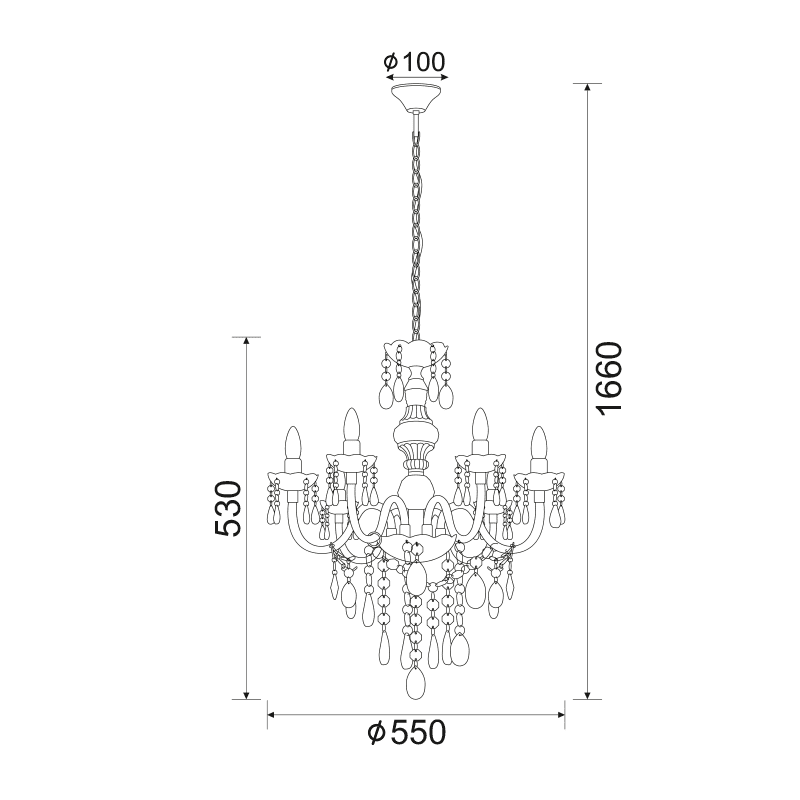 Κρεμαστο Πολυχρωμο Ακρυλικο 6X40W E14 Pegasus - Image 2
