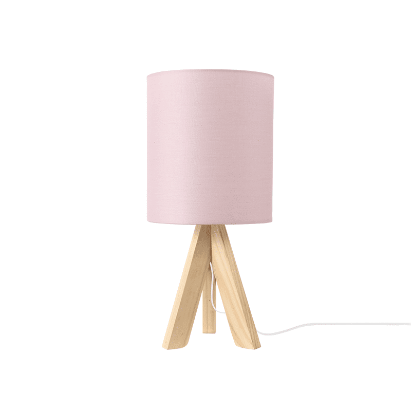 Netto Επιτραπεζιο Φ/Σ 1Χε14 Ξυλο+Παλ Ροζ Αμπαζουρ Φ18Xh40Cm Piccolo