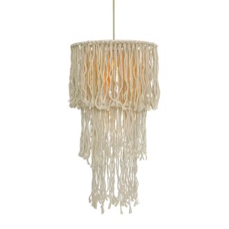 Netto Κρεμαστο Φ/Σ 1Χε27 Thassos Εκρου Μακραμε Μαλλινο D40Xh180Cm