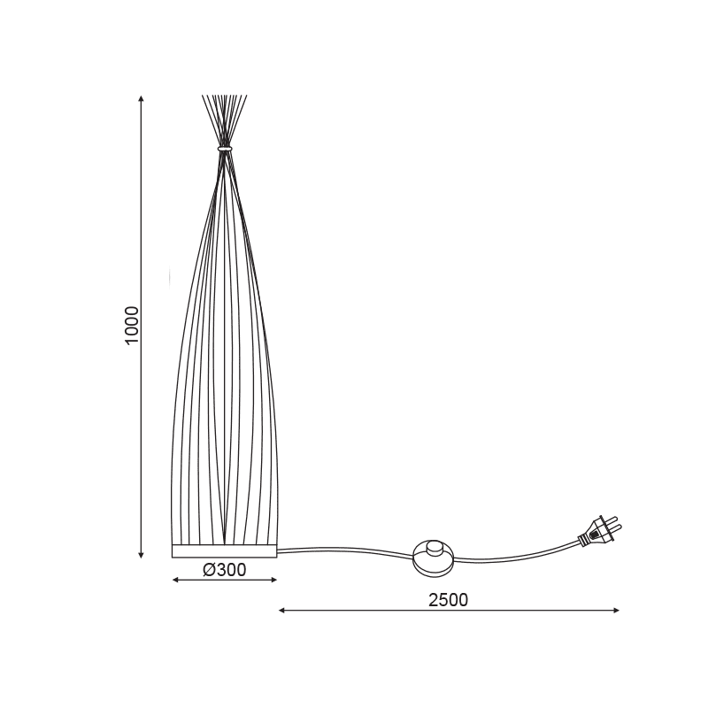 Επιδαπεδιο Φ/Σ 1Χε27 Bamboo D30Xh100Cm Serifos - Image 3