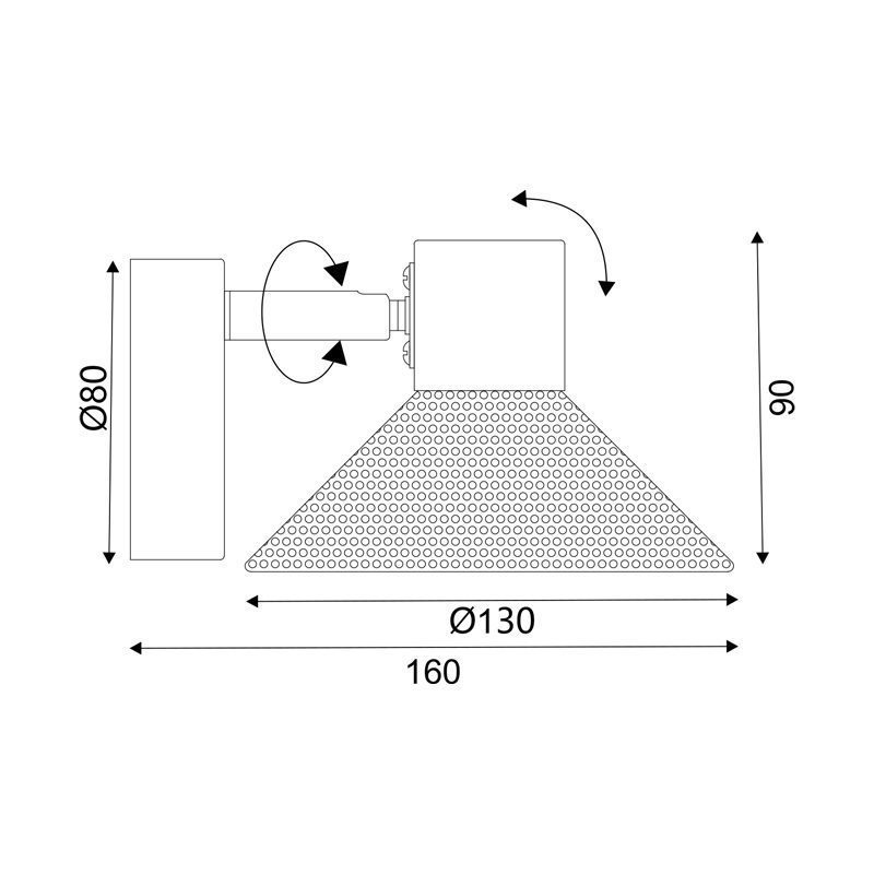 Επιτοιχο Φ/Σ 1Χε14 Paloma Μαυρο Μεταλλικο 16X13X9Cm - Image 2