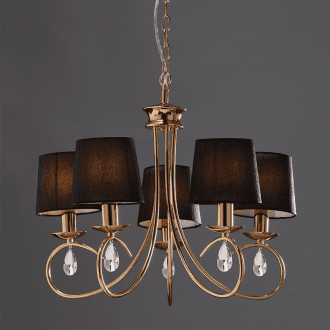 Κρεμαστο Φ/Σ 5Χε14 Μεταλ.χρυσοχαλκινο+Μαυρο Αμπαζ.φ54Xη120Cm Basilico