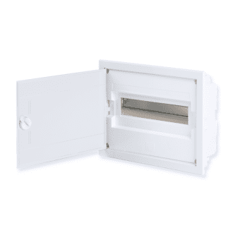Flush Mounting 12 Modules 1 Row White Door